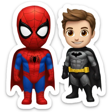 Spider-man-with-batman sticker