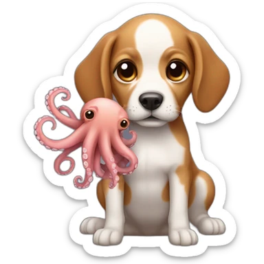 dog-holding-octopus sticker
