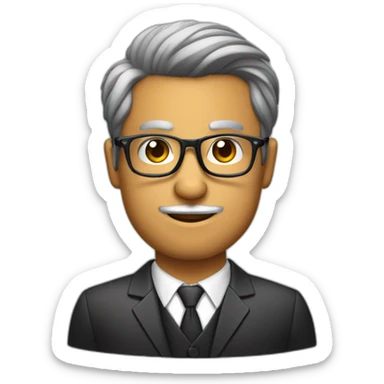 hombre de piel oscura pelo corto con lentes oscuros con traje formal sticker