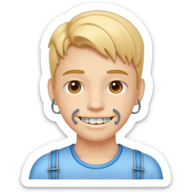 A face with braces sticker