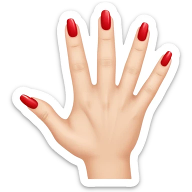 manicure hand with five fingers sticker