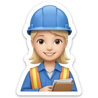 architect little girl sticker