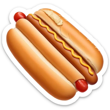 Hot dog with ketchup sticker