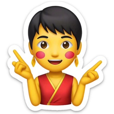 Cinematic Realistic V-pop Music Pop Culture Emoji, showcasing a modern, energetic representation of Vietnamese pop culture rendered with vivid textures and dynamic, colorful lighting. sticker