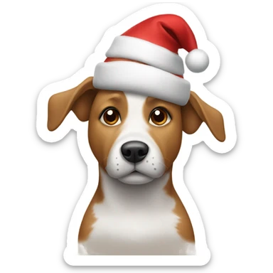 Dog with Christmas hat sticker