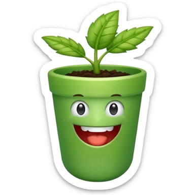 Vaso de vidro com uma planta carnívora de boca aberta sticker