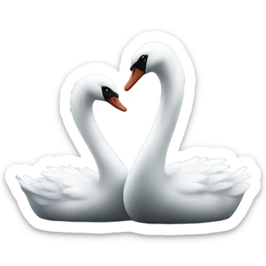 one black one white swans  sticker