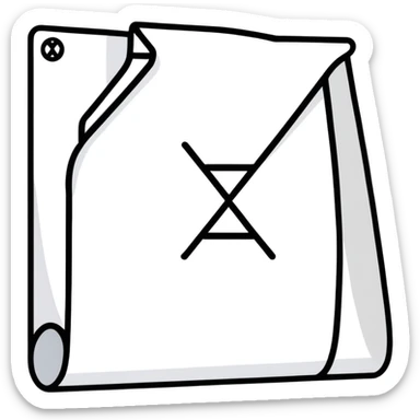 Document file icon with large black “X” over it sticker