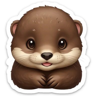 Cute baby otter's face (little cheeks, not much hair) sticker