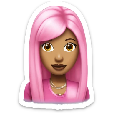 Nicki Minaj with pink hair sticker