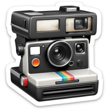 Polaroid camera printing a burnt photo. sticker