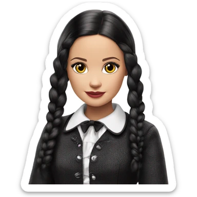 Kitty Corner Francie Barbie. Jenna Ortega Wednesday Addams sticker