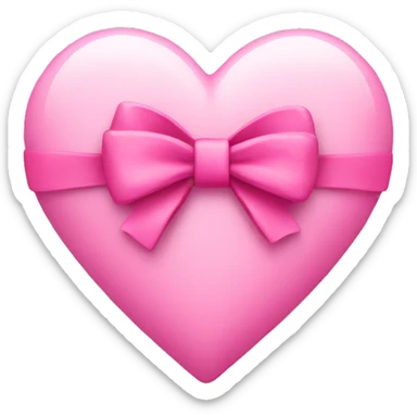 pink heart with bow sticker