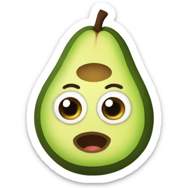 Potaxie avocado with cute eyes sticker