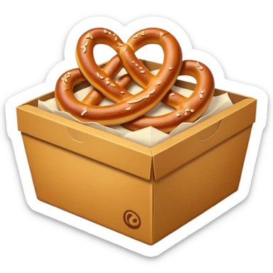 Pretzel on food paper box sticker