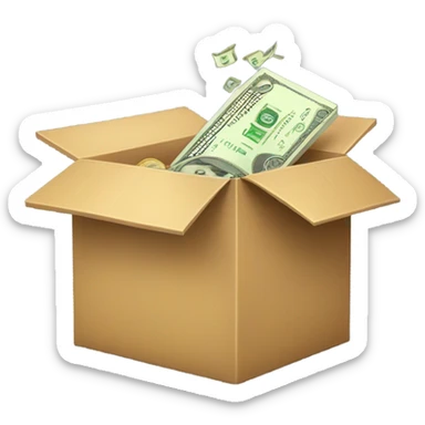 A Box with the words “Money in the box” written on it sticker