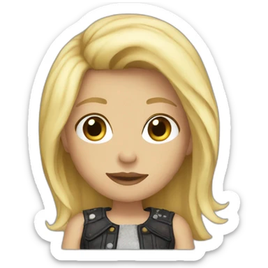 Blonde rock girl sticker