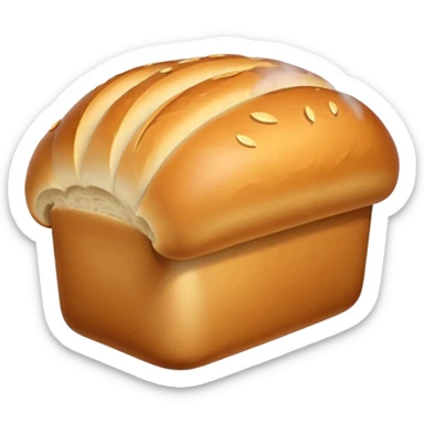 loaf of bread with steam rising, simple and bright sticker