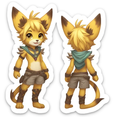 Anthro cool cute kawaii LiLaiRa-Modern-Vernid-Fakémon Full Body sticker