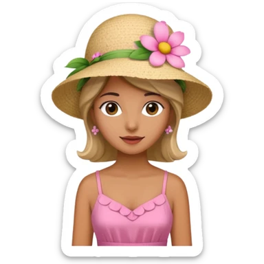 only a pink summer with flower hat sticker