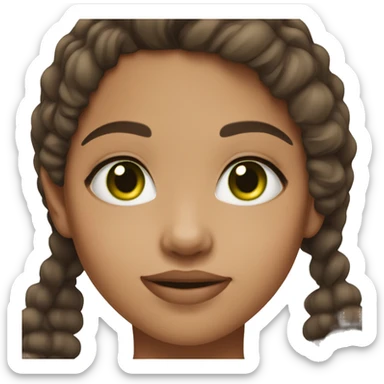 mixed lightskin girl with brown hair and green eyes and a gap between the 2 front teeth sticker