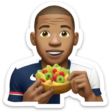 Kylian Mbappé eating fruits sticker