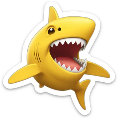 yellow shark laughing with closed mouth sticker