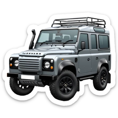 New Landrover Defender 110 in Carpathian Grey with gloss black accents sticker