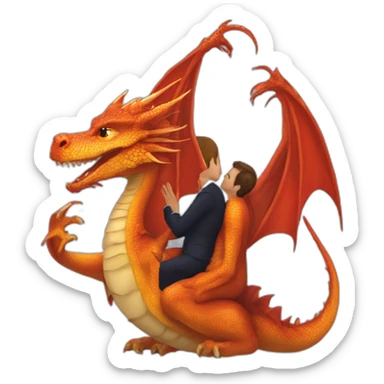 Emanuel Macron kiss dragon sticker