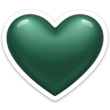 dark green heart, subtle shine, no text sticker