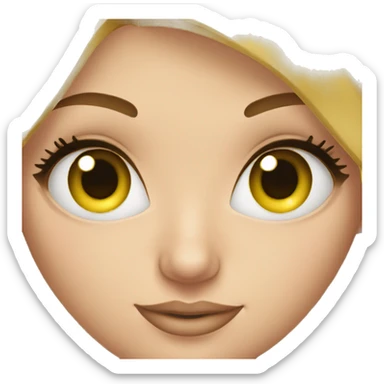 Blonde girl working doing lashes sticker