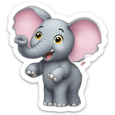 anime elephant throwing confetti sticker