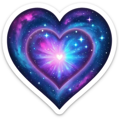 galaxy heart sticker