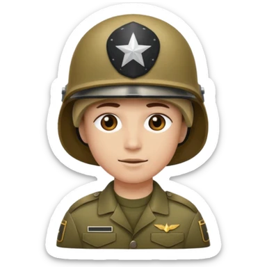 slack style emoji simple smile 🙂 :simple_smile:

add a military 🪖 :military_helmet:  on his head sticker