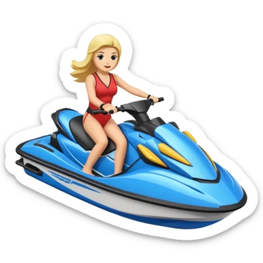 Jet ski with families and friends a lot sticker