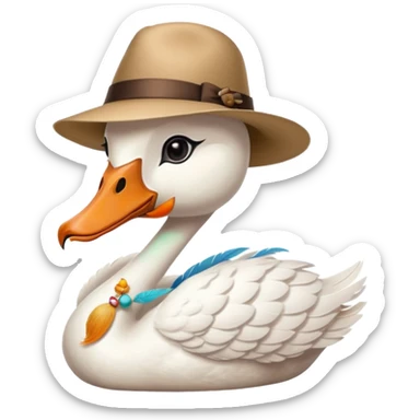 a swan selling items sticker