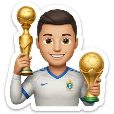 Ronaldo with world cup trophy sticker