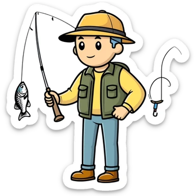 Dad going fishing sticker