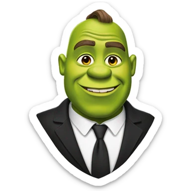 Shrek wearing a black suit sticker