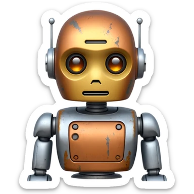make a tired old robot emoji sticker