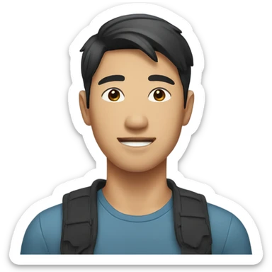 Handsome Asian guy sticker