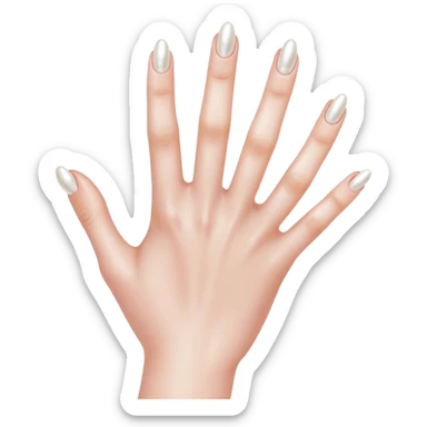 beautiful realistic female hand with five fingers with pearl manicure sticker