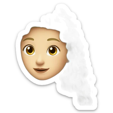 Fille châtain frisée sticker