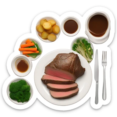 Beef Roast dinner on a plate sticker