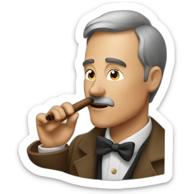 man smocking cigar sticker