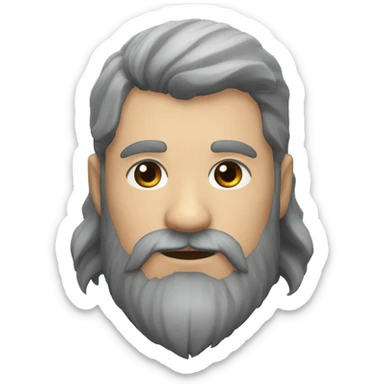 Valheim grey platted beard, receeding hairline sticker