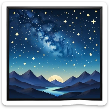 Stargazing scenery sticker
