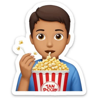 Person with this emoji 👀 for eyes and is eating popcorn 🍿 sticker