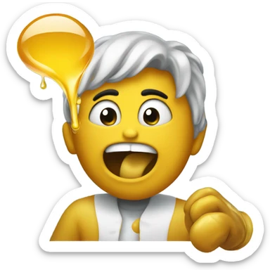 Emoji throwing up honey sticker