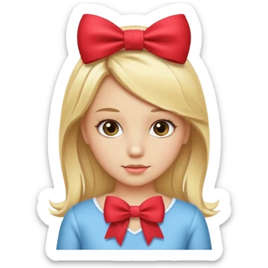 Ragazza bionda con fiocco sticker